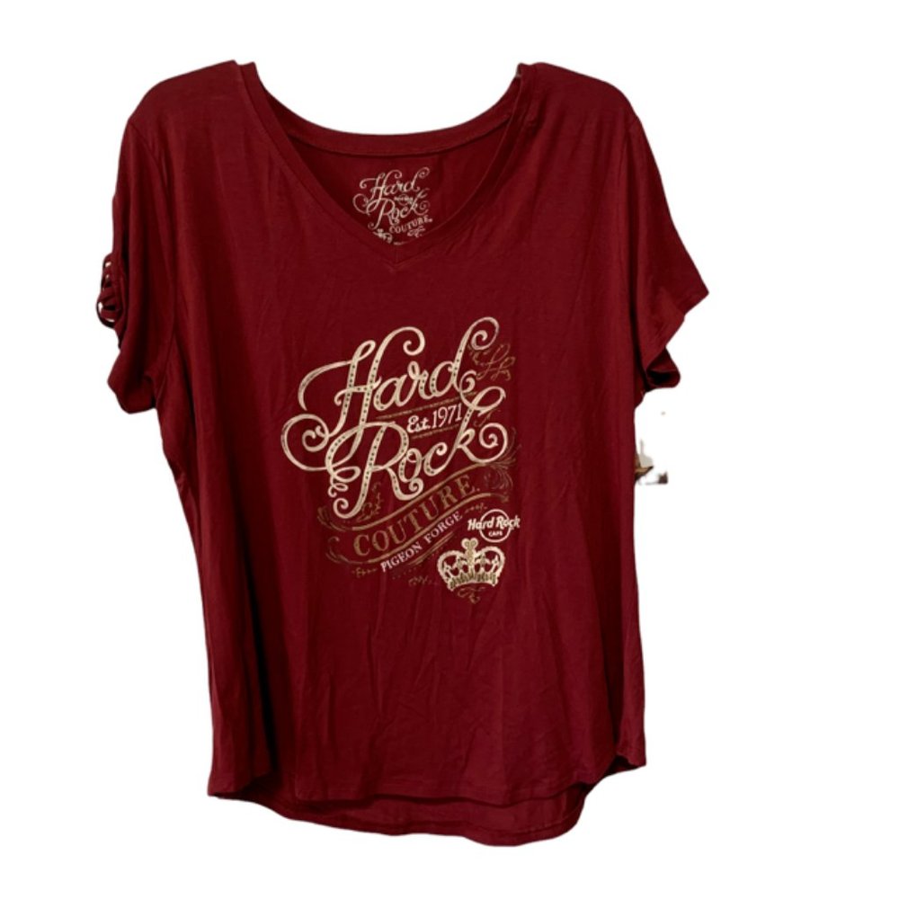 Hard Rock Couture Pigeon Forge V Neck T-Shirt NWT XXL